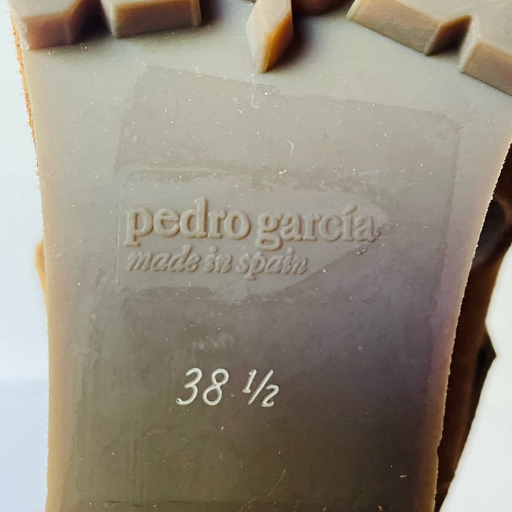 Pedro Garcia Jouri Tan Suede Wedge Sandals Size EU 38.5 US 8.5 LIKE NEW - Picture 5 of 7